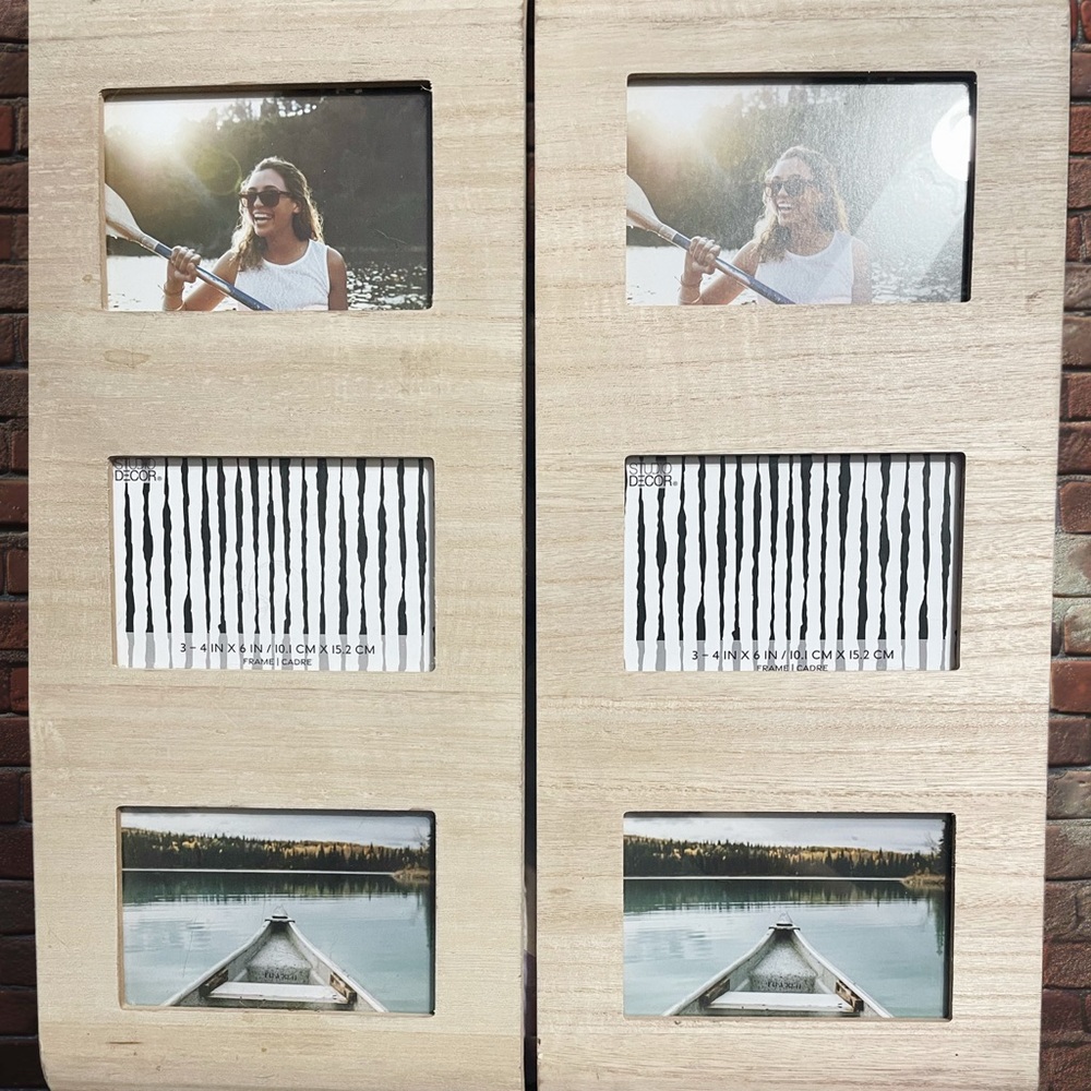 Natural Wood Photo Frame Set